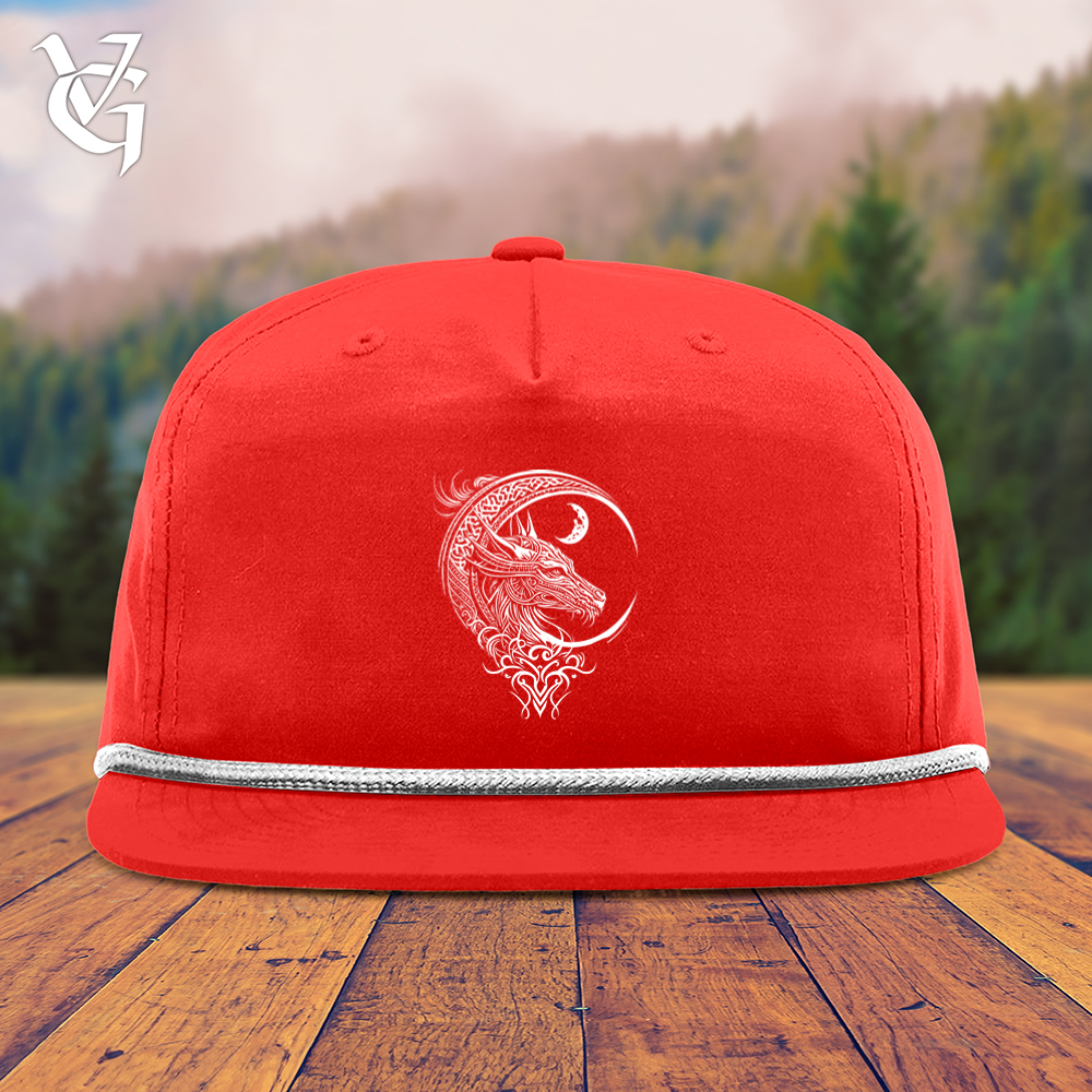 Viking Goods Celtic Dragon and Moon Snapback Cap Red/ White