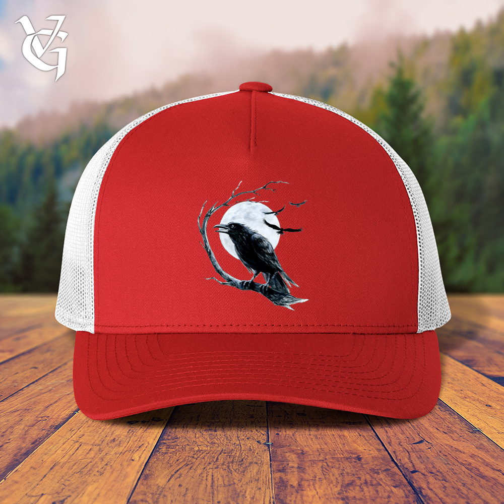 Viking Goods Cold Winter Raven Trucker Cap Red/ White