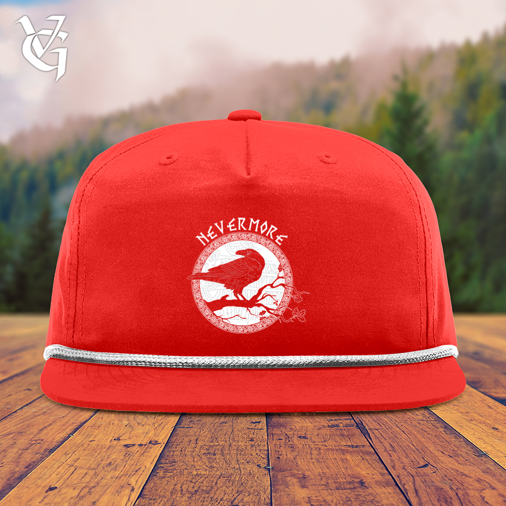 Viking Goods Nevermore White Winter Raven Snapback Cap Red/ White