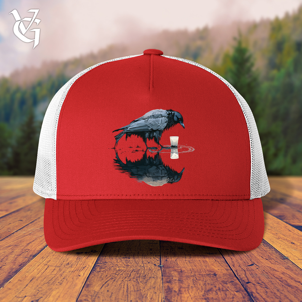 Viking Goods Raven Reflection Trucker Cap Red/ White