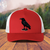 Viking Goods Raven Wearing Sneakers Trucker Cap Red/ White