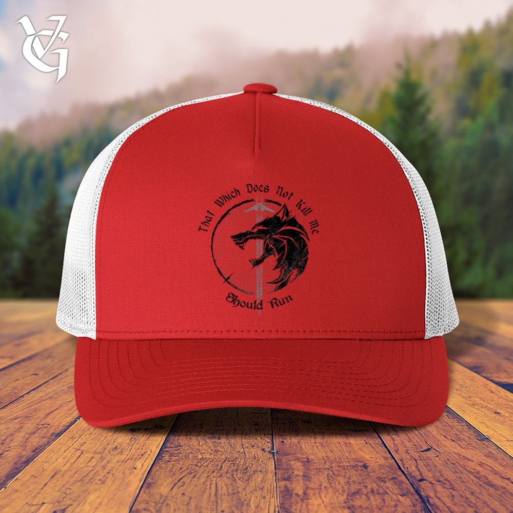 Viking Goods Should Run Wolf Trucker Cap Red/ White