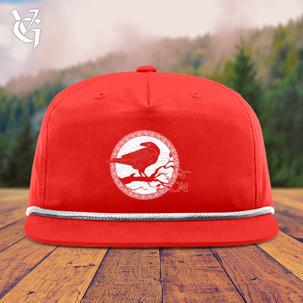 Viking Goods White Winter Raven Snapback Cap Red/ White