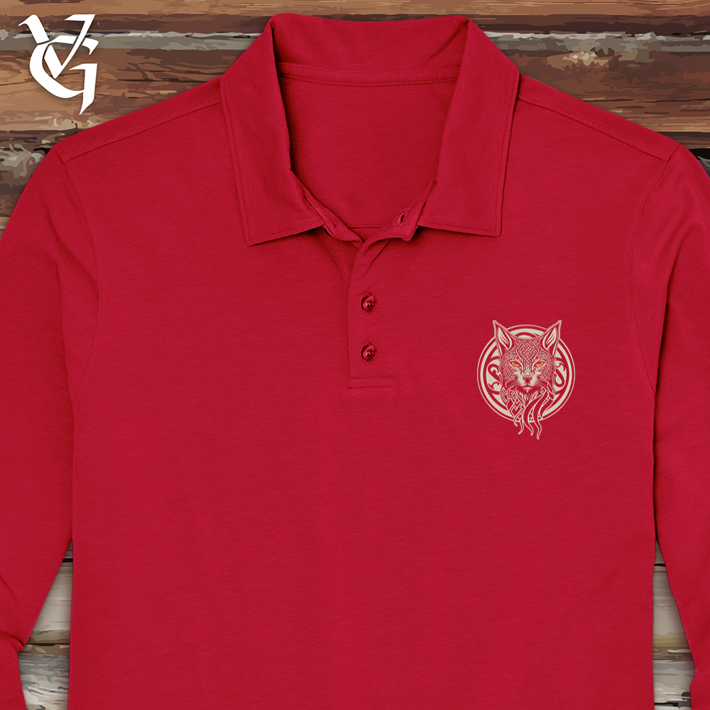 Viking Goods Lynx Long Sleeve Polo Rich Red / L