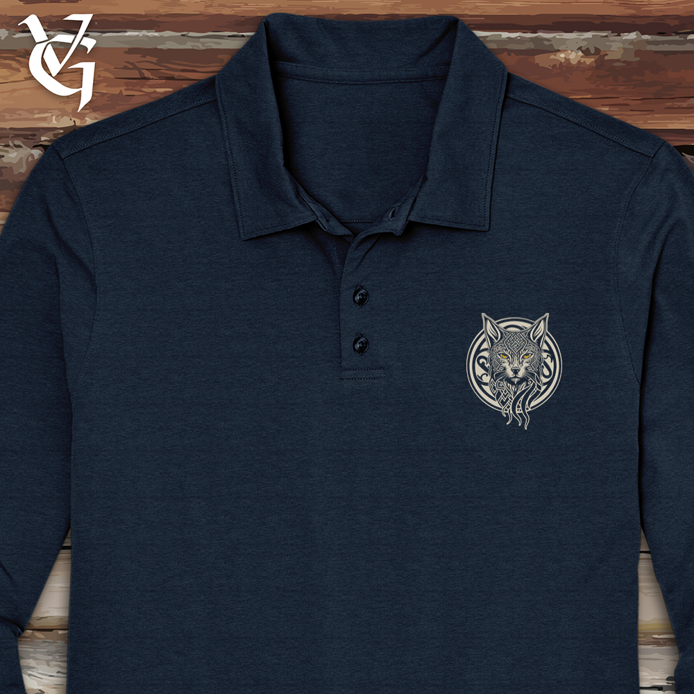 Viking Goods Lynx Long Sleeve Polo River Blue Navy / L