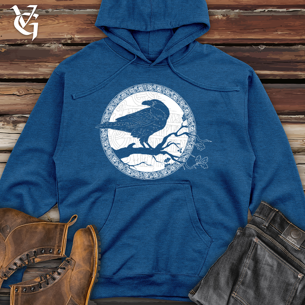 Viking Goods White Raven Winter Midweight Hooded Sweatshirt Royal Heather / L