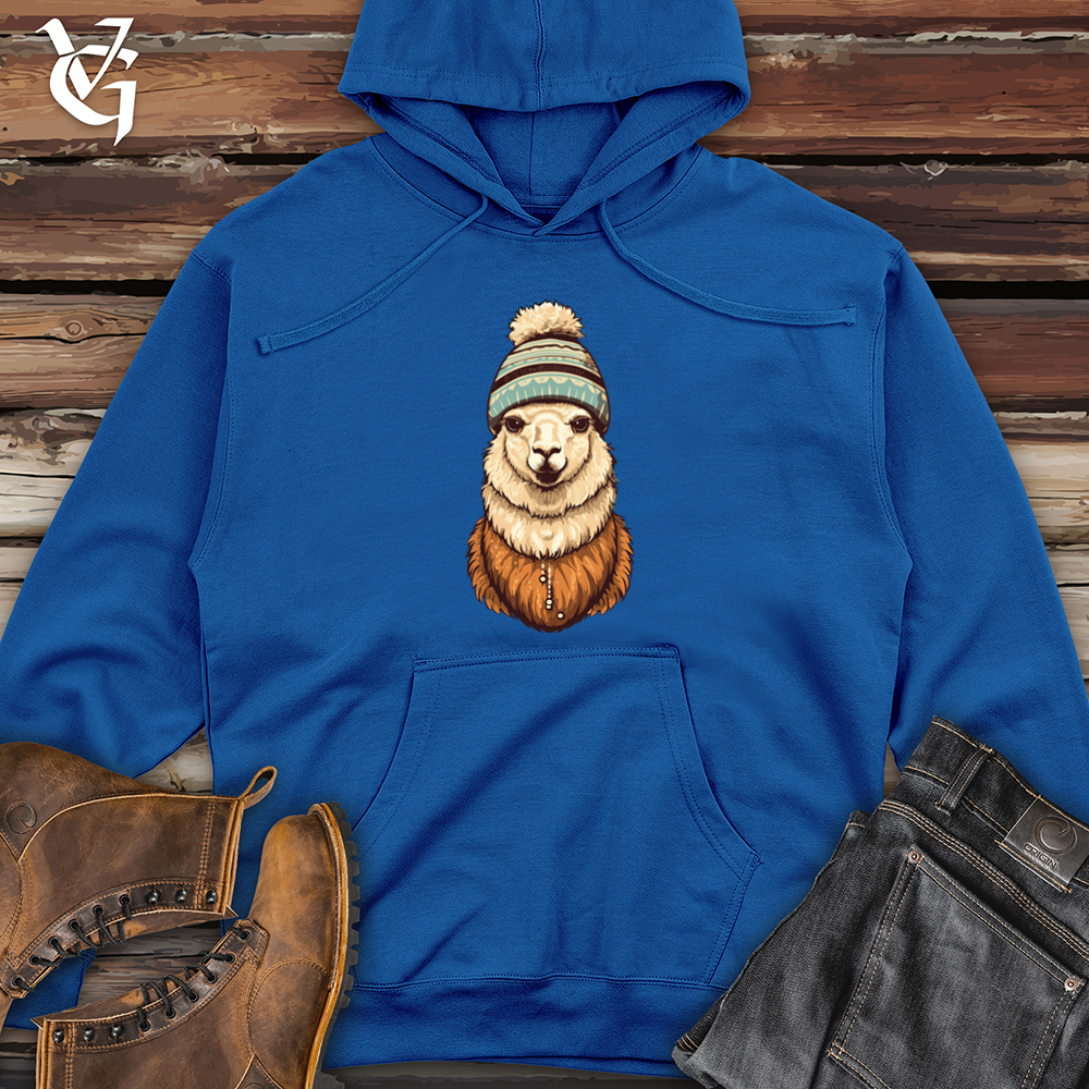 Viking Goods Alpaca Winter Beanie Warmth Style Midweight Hooded Sweatshirt Royal / L