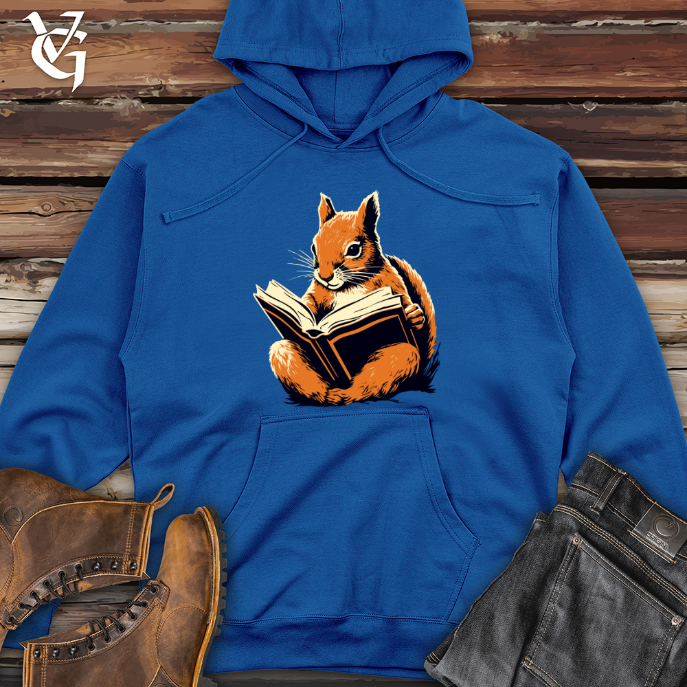 Viking Goods Bookworm Squirrel Midweight Hooded Sweatshirt Royal / L