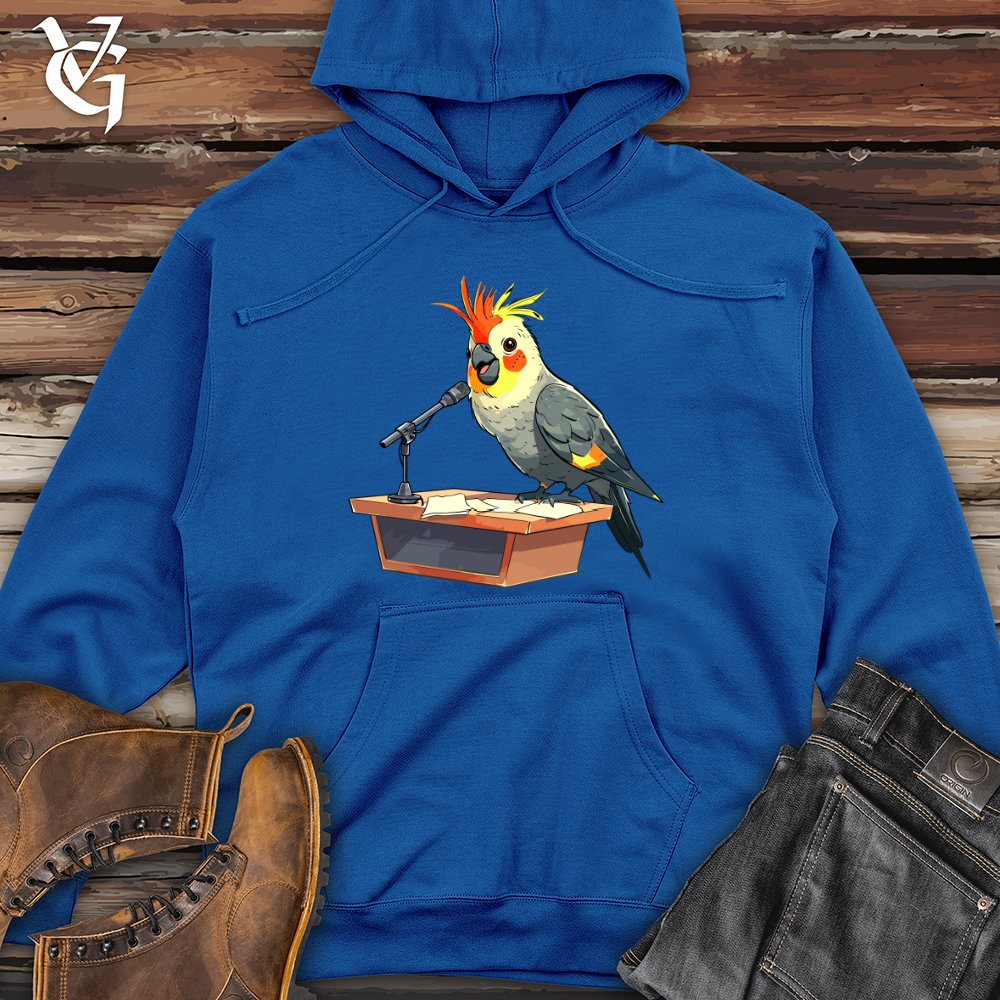 Viking Goods Cockatiel Speech Advocate Midweight Hooded Sweatshirt Royal / L