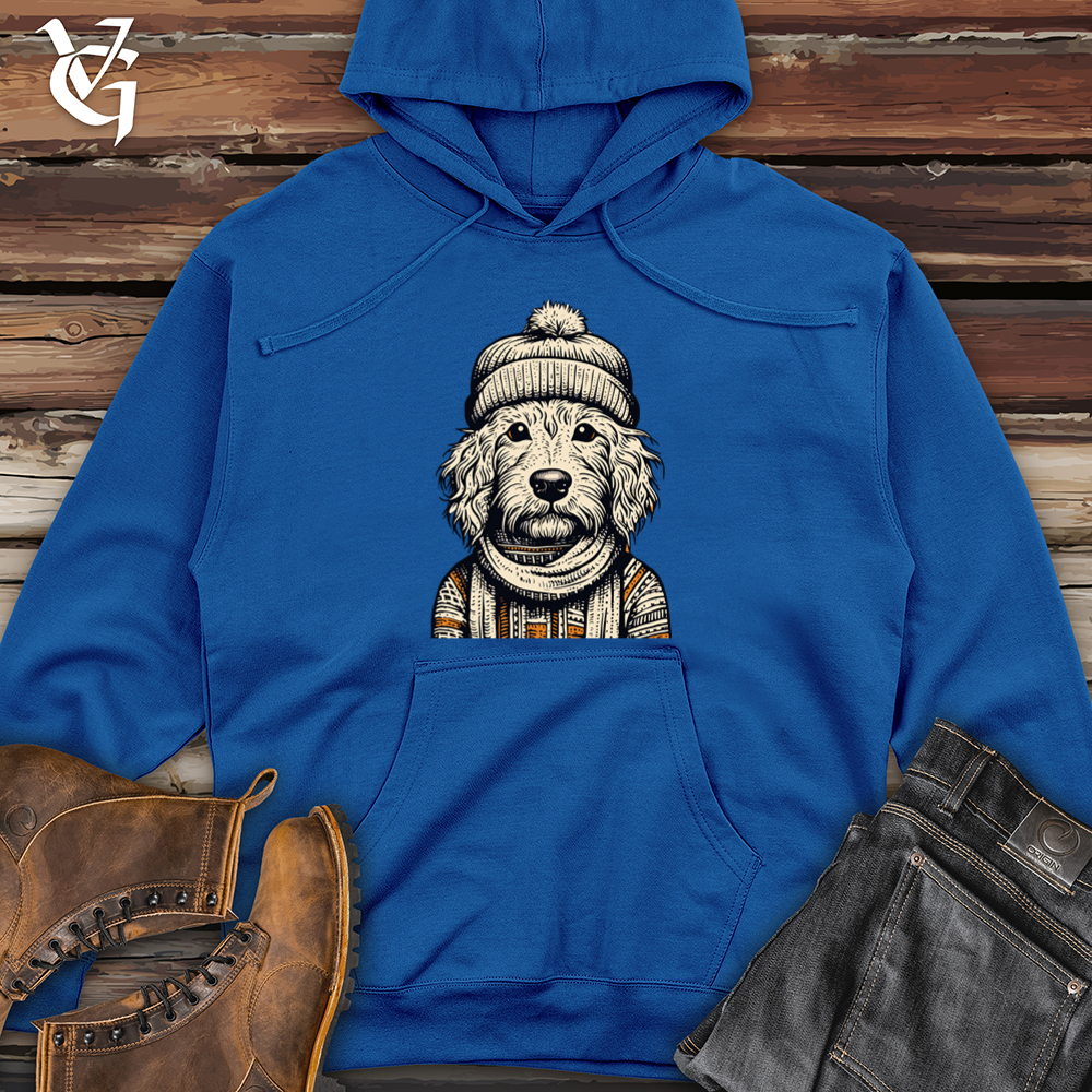 Viking Goods Doodle Dog Beanie Cozy Midweight Hooded Sweatshirt Royal / L