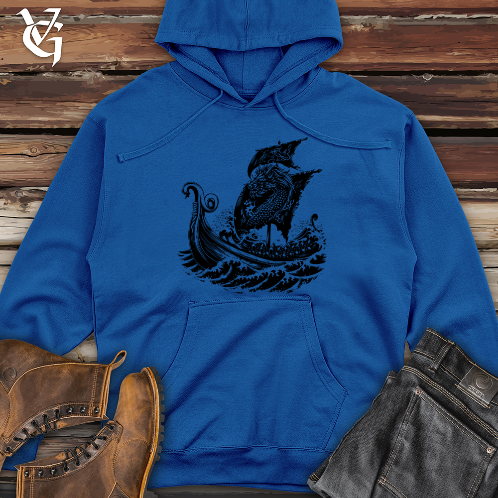 Viking Goods Dragon Ship Voyage Midweight Hooded Sweatshirt Royal / L