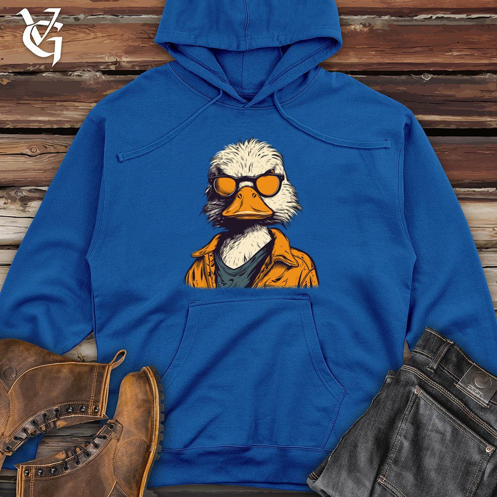 Viking Goods Duck Poised Quack Midweight Hooded Sweatshirt Royal / L