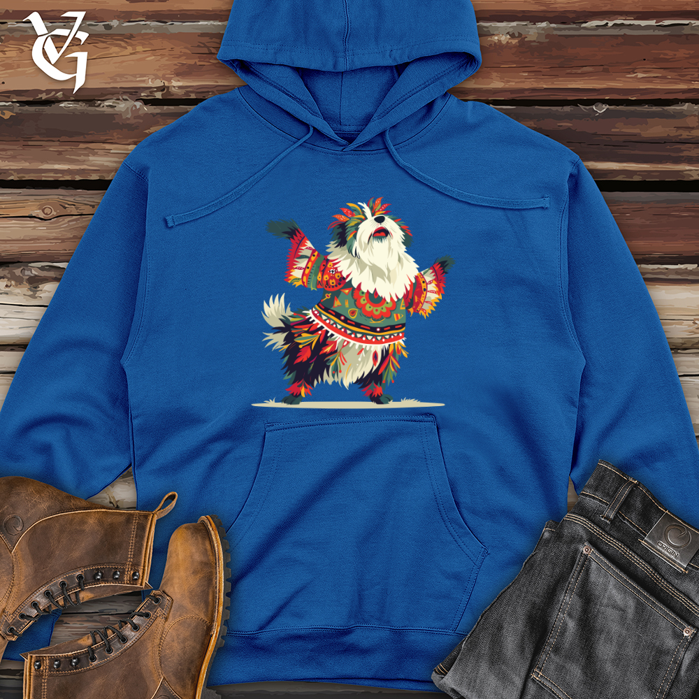 Viking Goods Folk Dance Dog Midweight Hooded Sweatshirt Royal / L