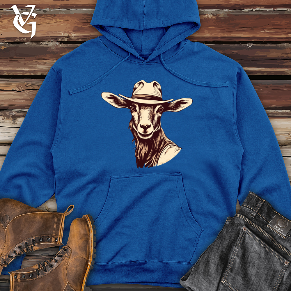 Viking Goods Goat Mountain Rodeo Cowboy Cap Midweight Hooded Sweatshirt Royal / L