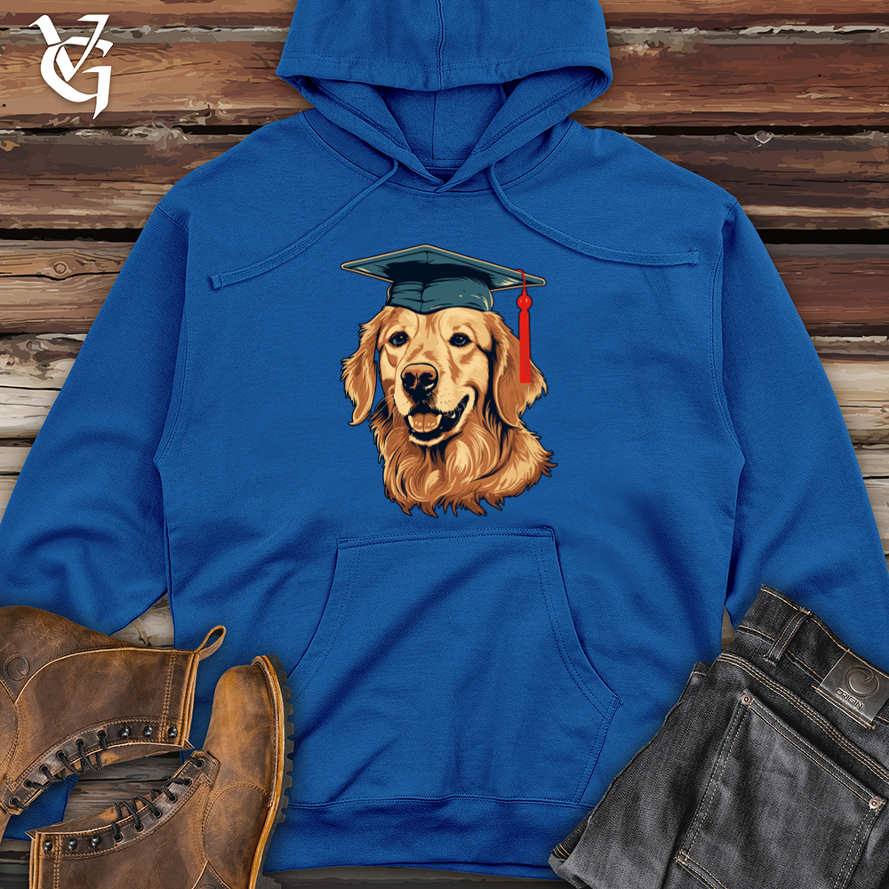 Viking Goods Graduation Celebration Golden Retriever Midweight Hooded Sweatshirt Royal / L