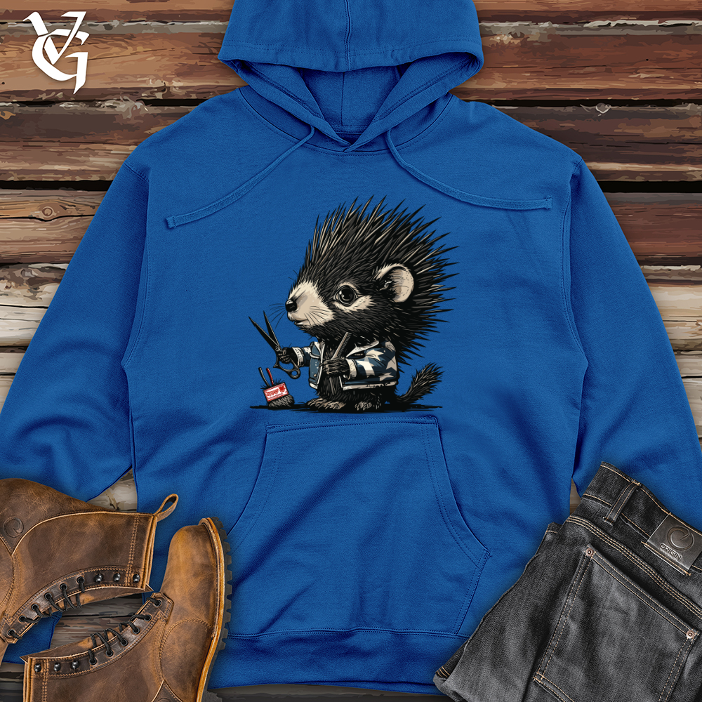 Viking Goods Hedgehog Barber Shop Midweight Hooded Sweatshirt Royal / L