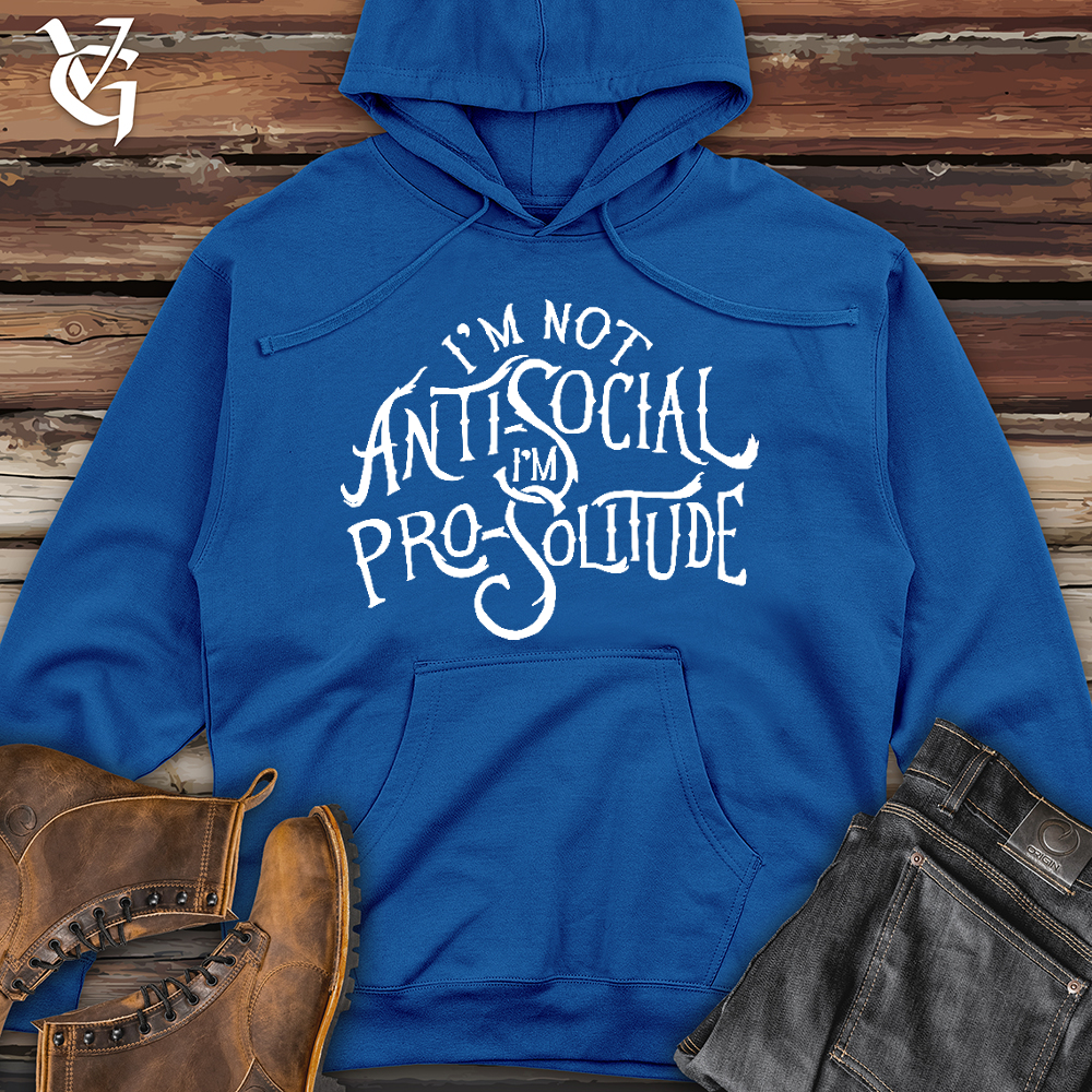 Viking Goods I'm Not AntiSocial Midweight Hooded Sweatshirt Royal / L