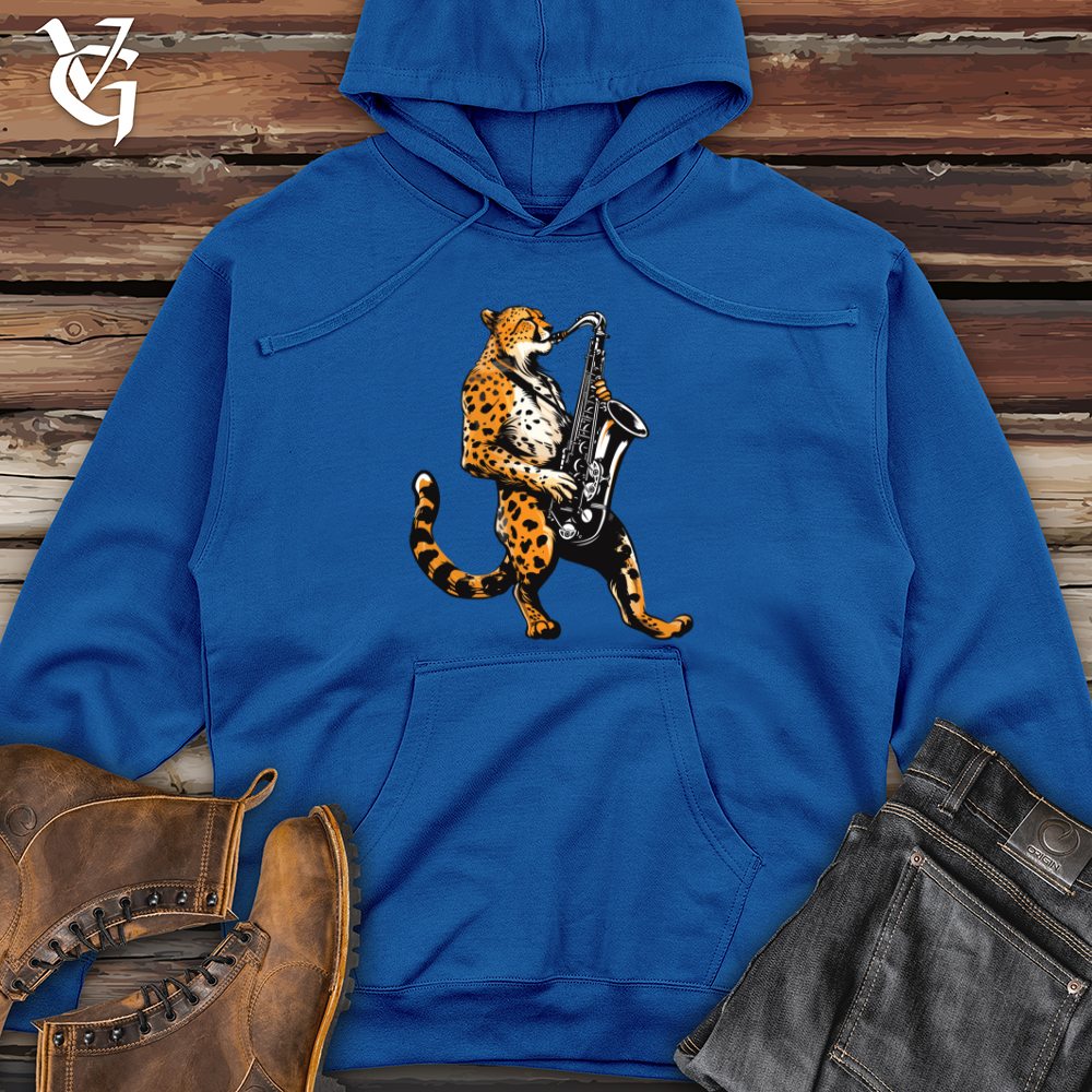 Viking Goods Jazz Cheetah Groove Midweight Hooded Sweatshirt Royal / L