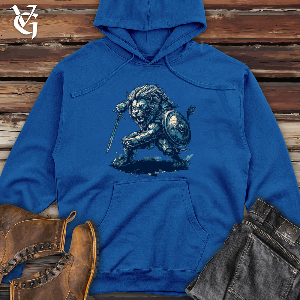 Viking Goods Lion Warrior Charge Midweight Hooded Sweatshirt Royal / L