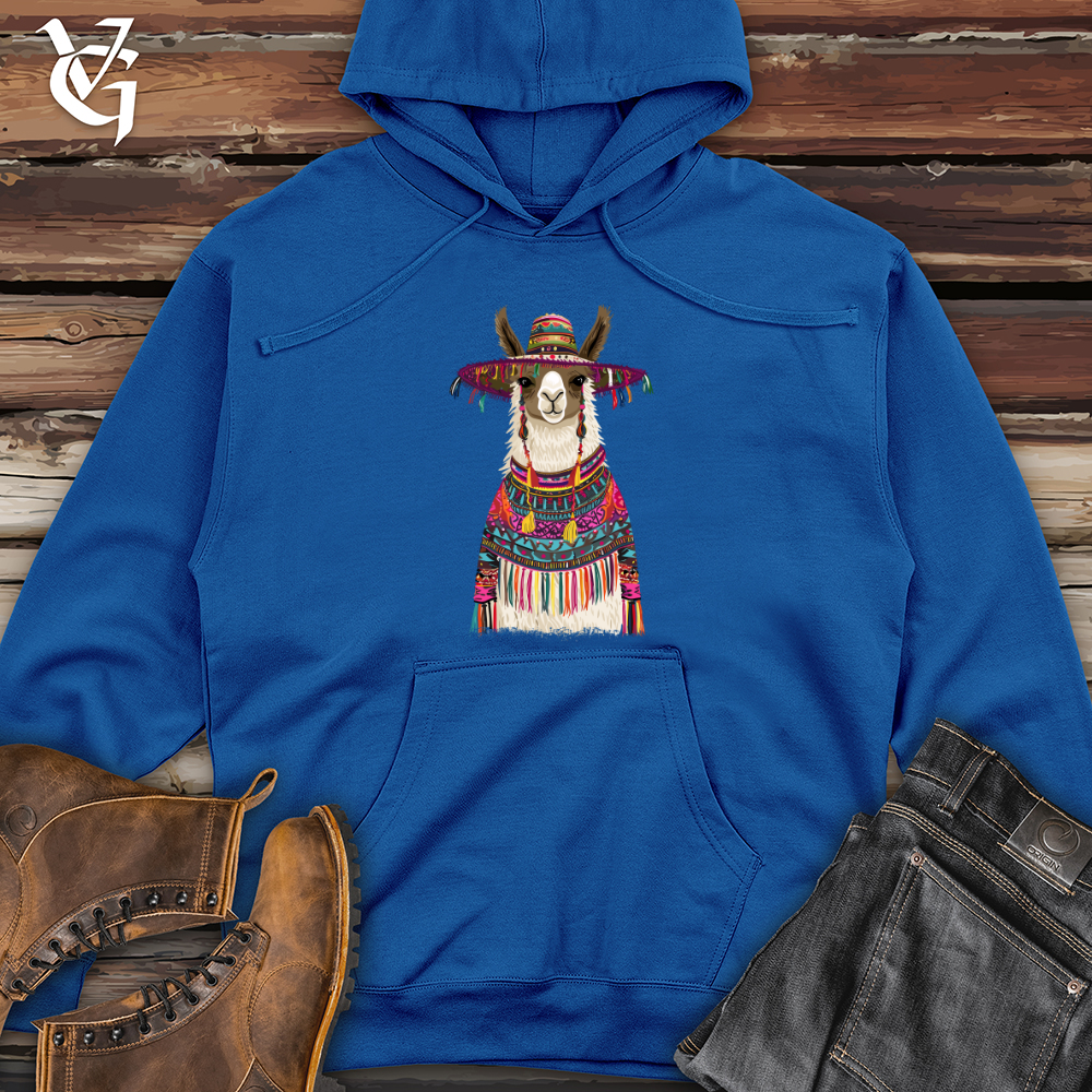 Viking Goods Llama Fiesta Attire Midweight Hooded Sweatshirt Royal / L