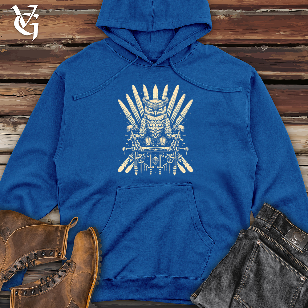 Viking Goods Owl Throne Sovereignty Midweight Hooded Sweatshirt Royal / L