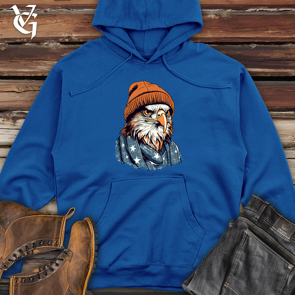 Viking Goods Patriotic Hawk Midweight Hooded Sweatshirt Royal / L