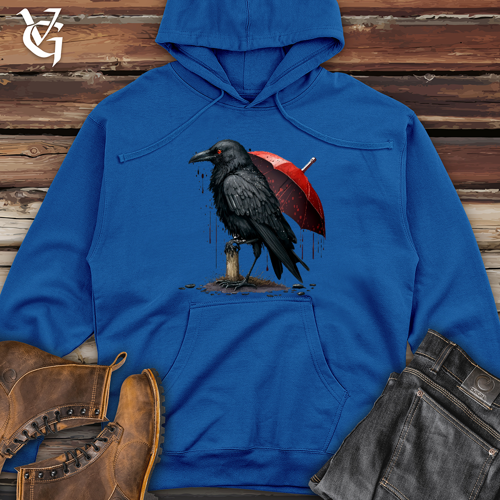 Viking Goods Raven in the Rain Midweight Hooded Sweatshirt Royal / L
