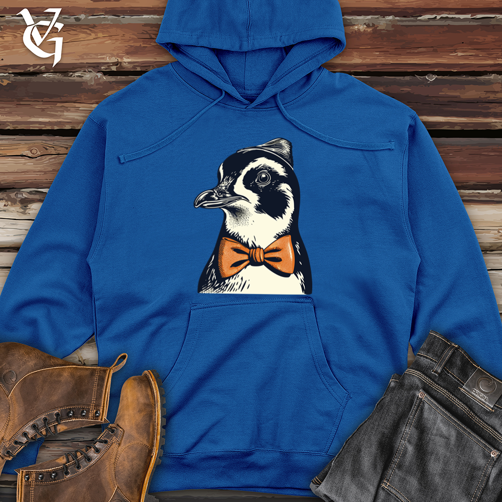 Viking Goods Retro Bow Tie Penguin Midweight Hooded Sweatshirt Royal / L
