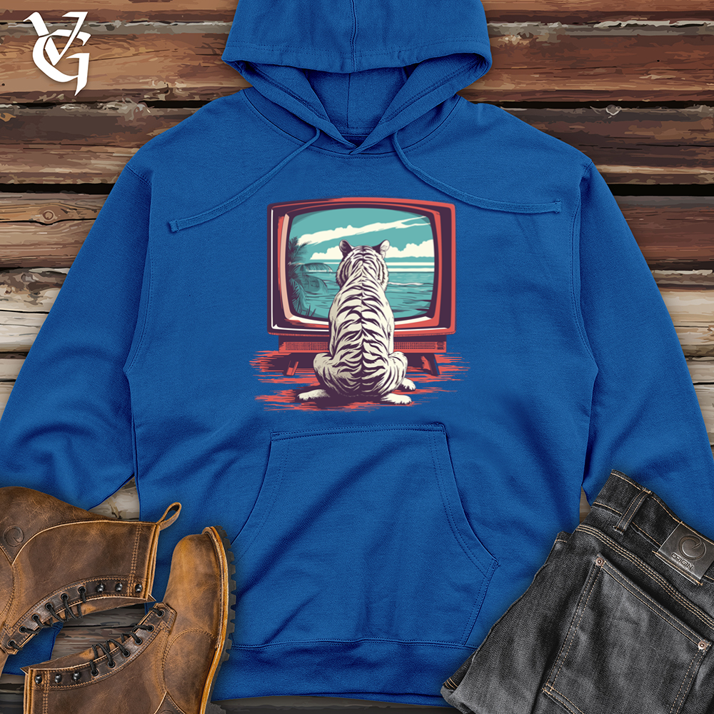 Viking Goods Retro Channel Tiger Midweight Hooded Sweatshirt Royal / L