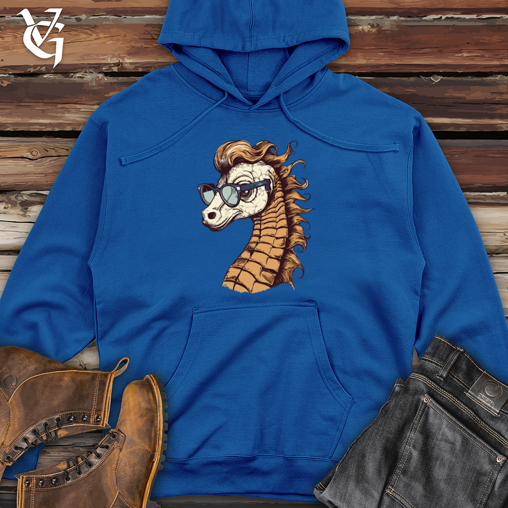 Viking Goods Seahorse Ocean Swell Hipster Hues Midweight Hooded Sweatshirt Royal / L