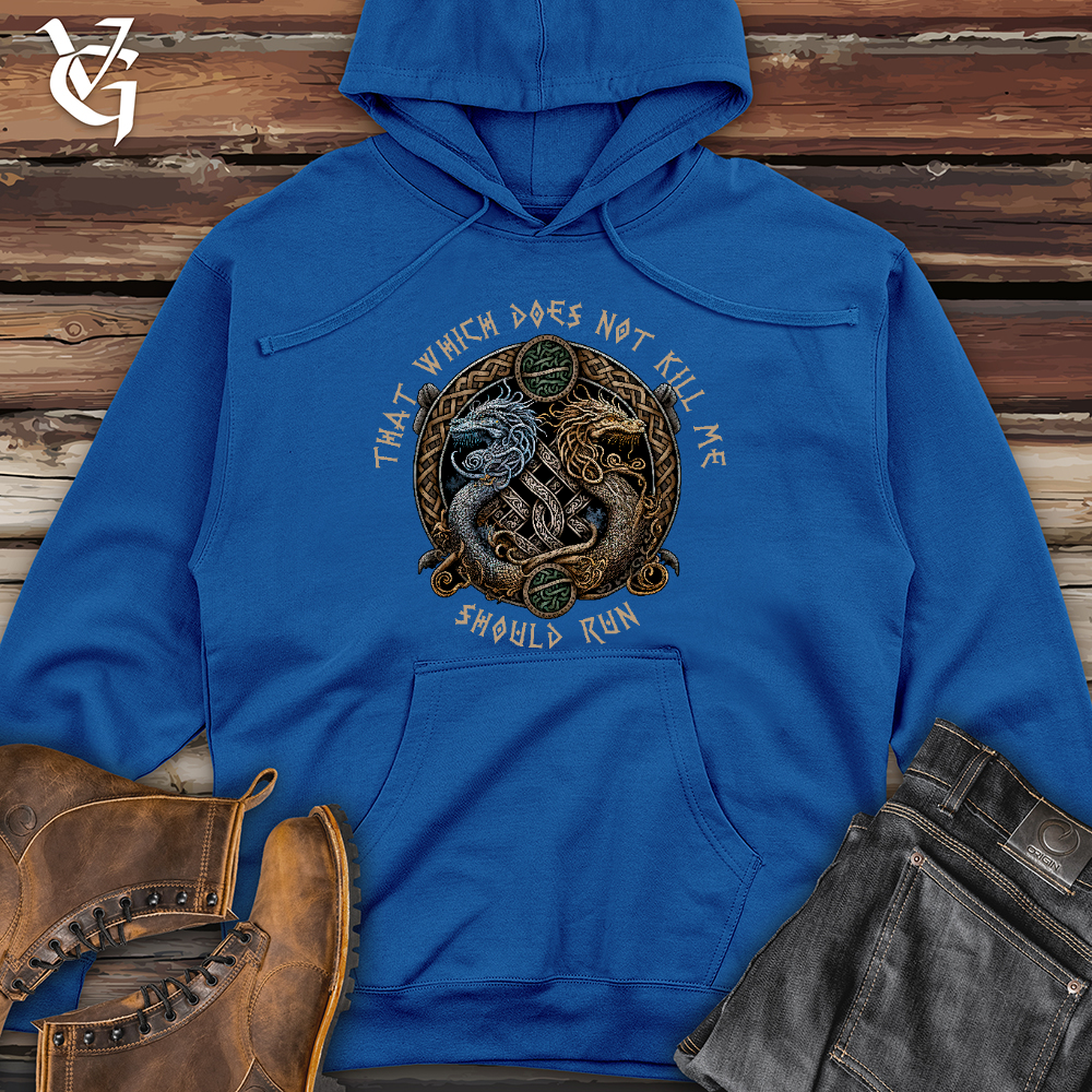 Viking Goods Should Run Dragons Midweight Hooded Sweatshirt Royal / L