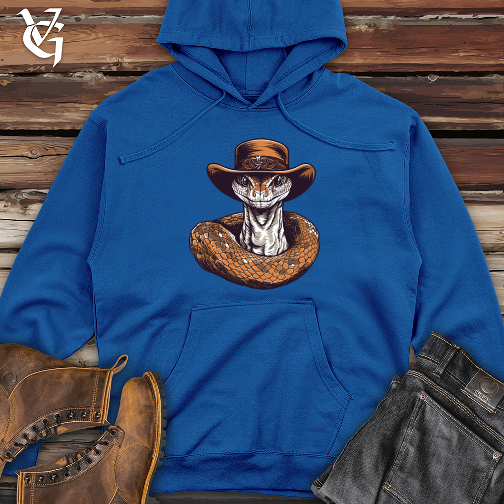 Viking Goods Snake Cowboy Wild West Slither Midweight Hooded Sweatshirt Royal / L