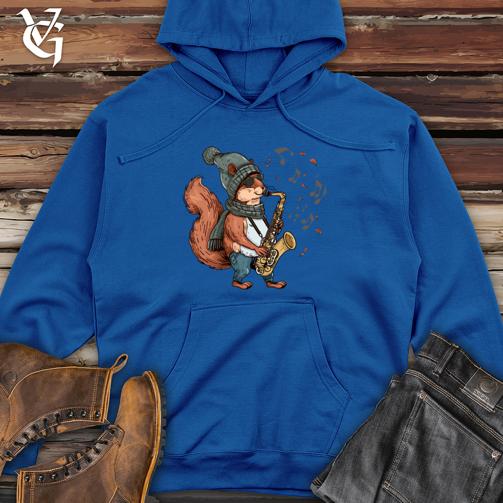 Viking Goods Squirrel Saxophone Solo Midweight Hooded Sweatshirt Royal / L