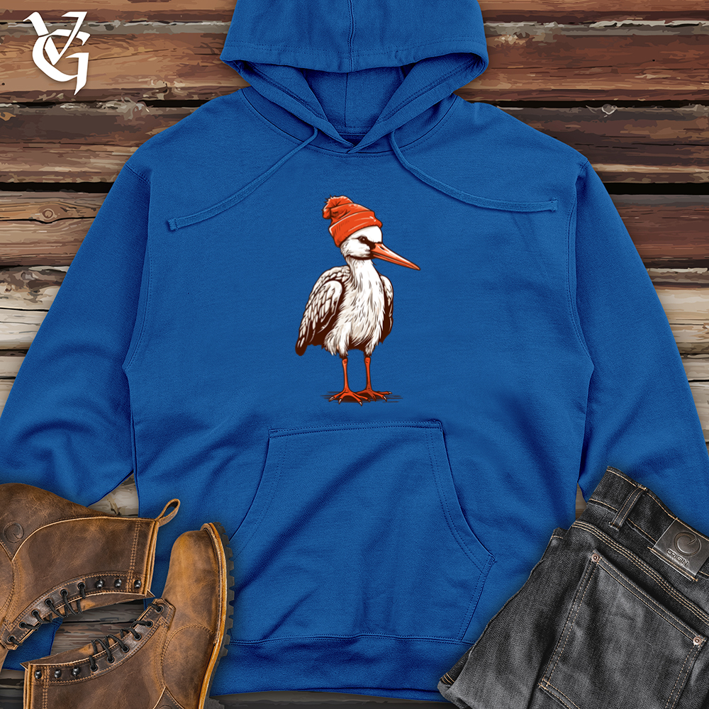 Viking Goods Stork Winter Wander Beanie Blend Midweight Hooded Sweatshirt Royal / L