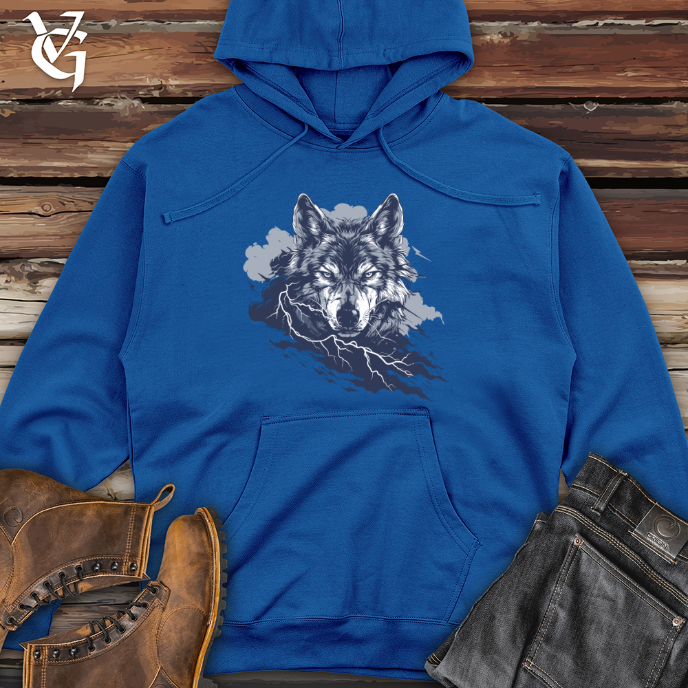 Viking Goods Thunder Wolf Glare Midweight Hooded Sweatshirt Royal / L