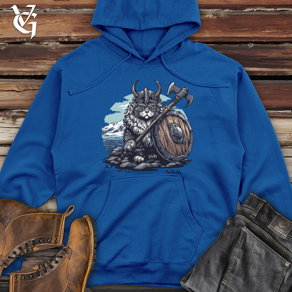 Viking Goods Viking Cat Warrior Midweight Hooded Sweatshirt Royal / L