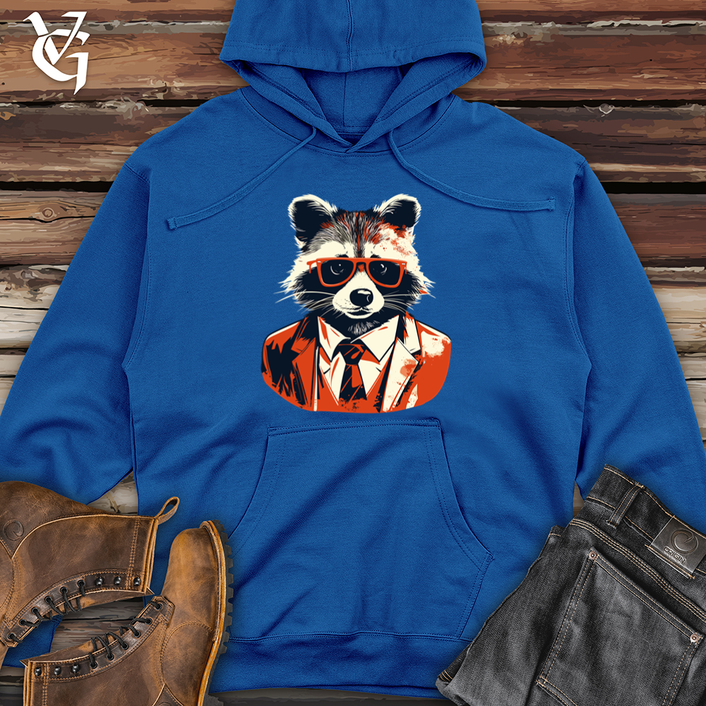 Viking Goods Vintage Dapper Raccoon Midweight Hooded Sweatshirt Royal / L
