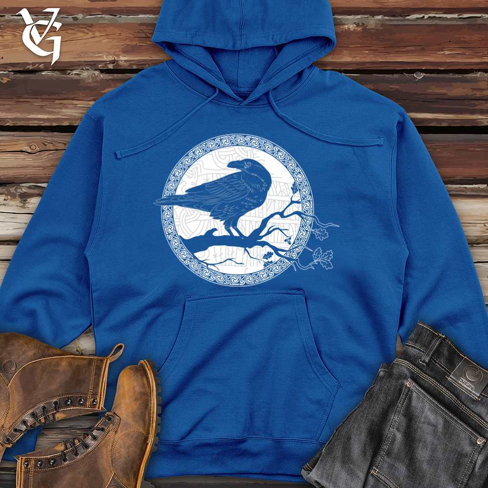 Viking Goods White Winter Raven Midweight Hooded Sweatshirt Royal / L