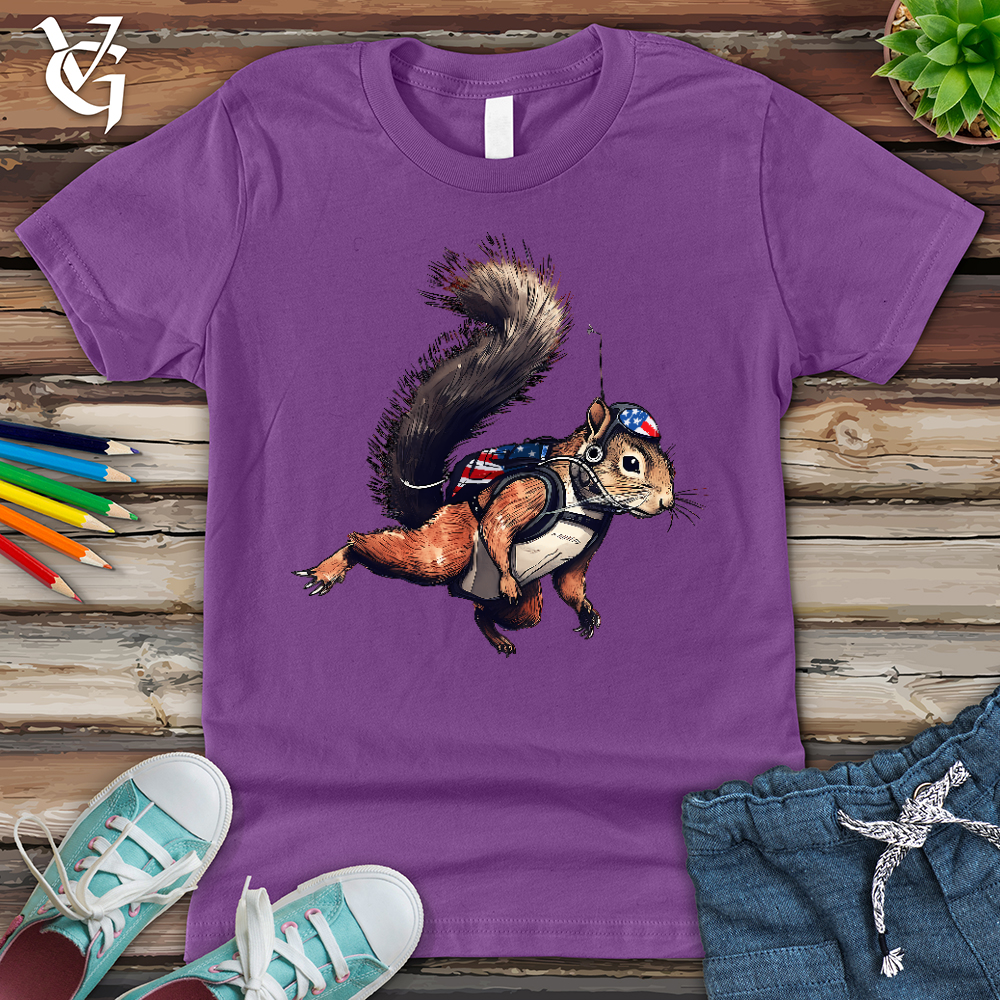 Viking Goods American Skydiving Squirrel Youth Tee Royal Purple / L