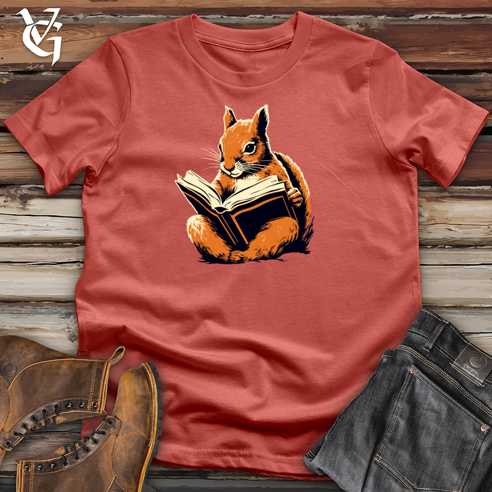 Viking Goods Bookworm Squirrel Cotton Tee Rust / L