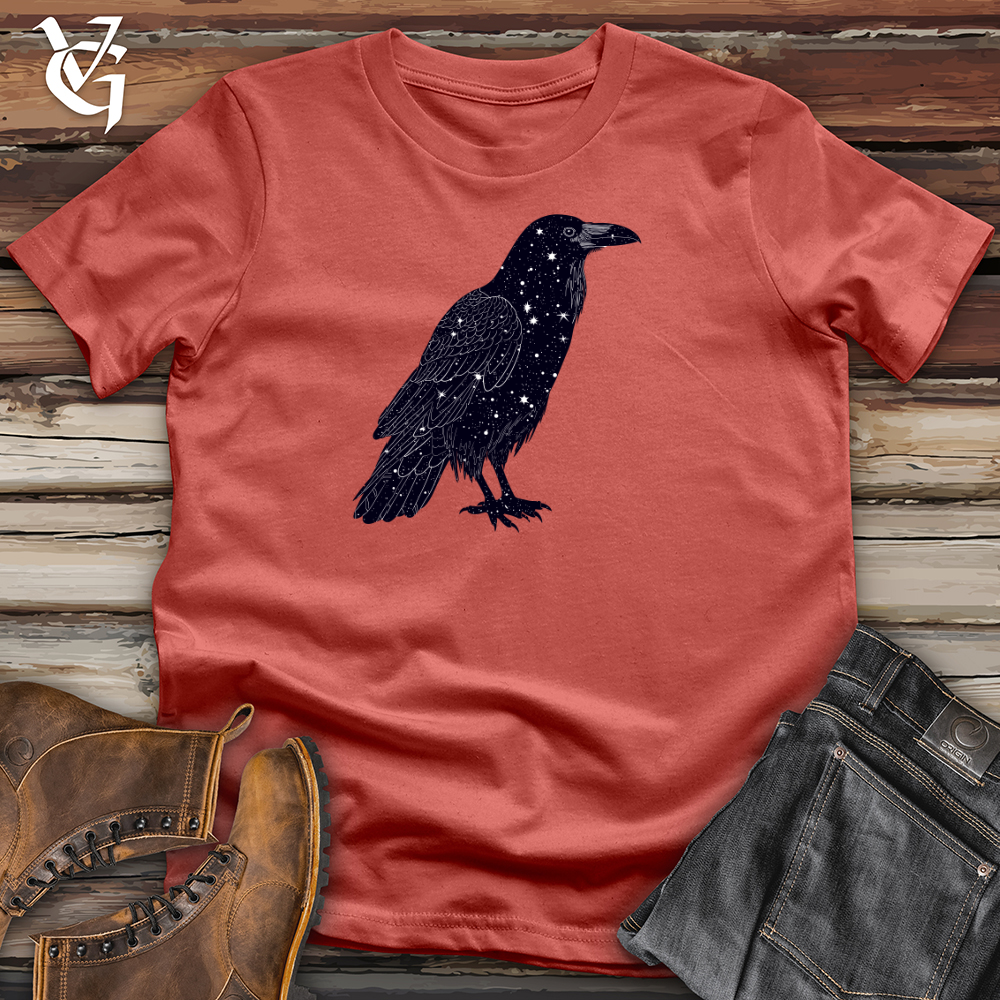 Viking Goods Celestial Raven Silhouette Cotton Tee Rust / L
