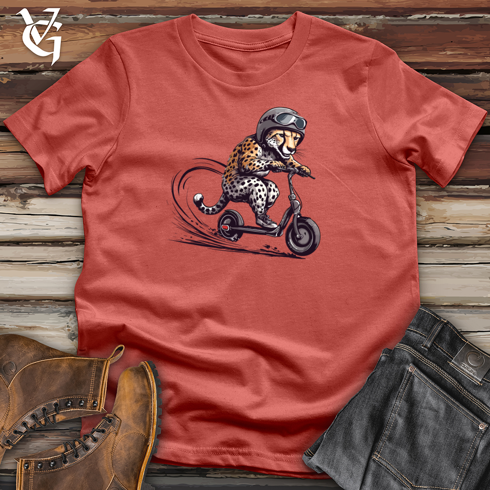 Viking Goods Cheetah Scooter Rush Cotton Tee Rust / L