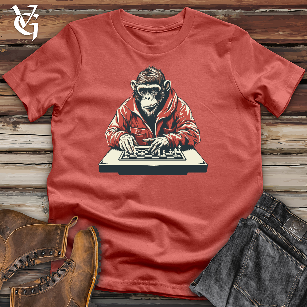 Viking Goods Chimp Playing Chess Cotton Tee Rust / L