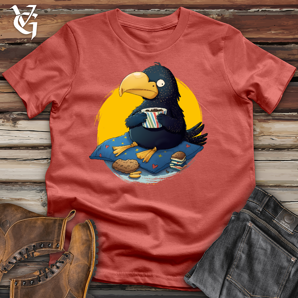 Viking Goods Cookie Eating Black Bird Cotton Tee Rust / L