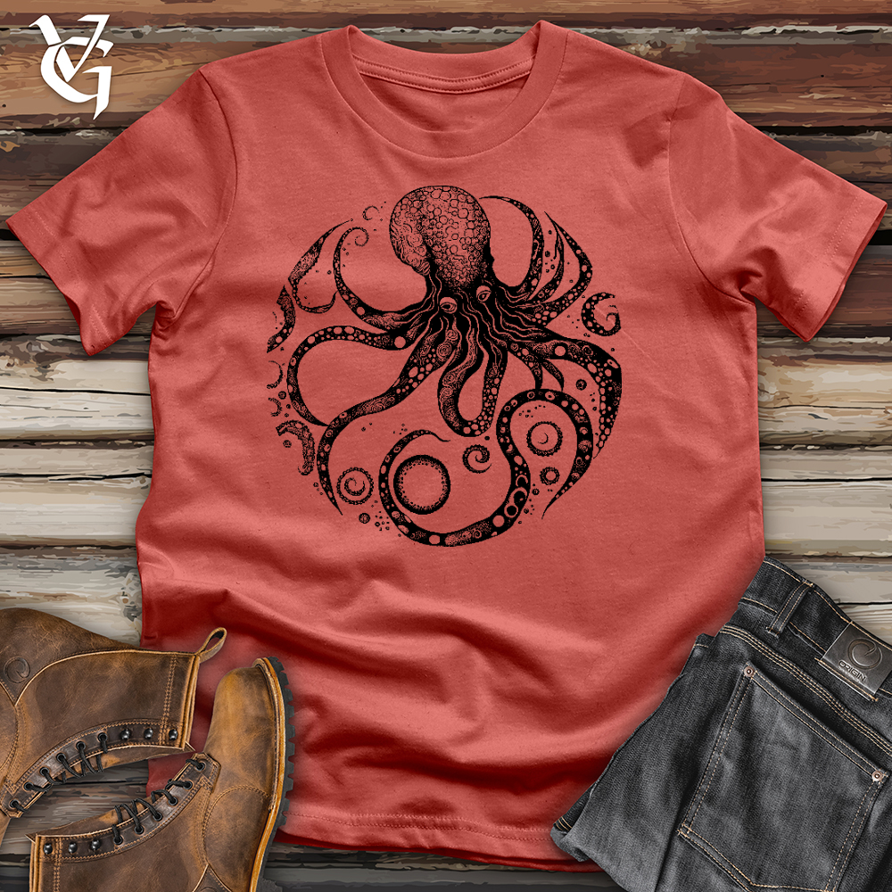 Viking Goods Cycle Of The Octopus Cotton Tee Rust / L