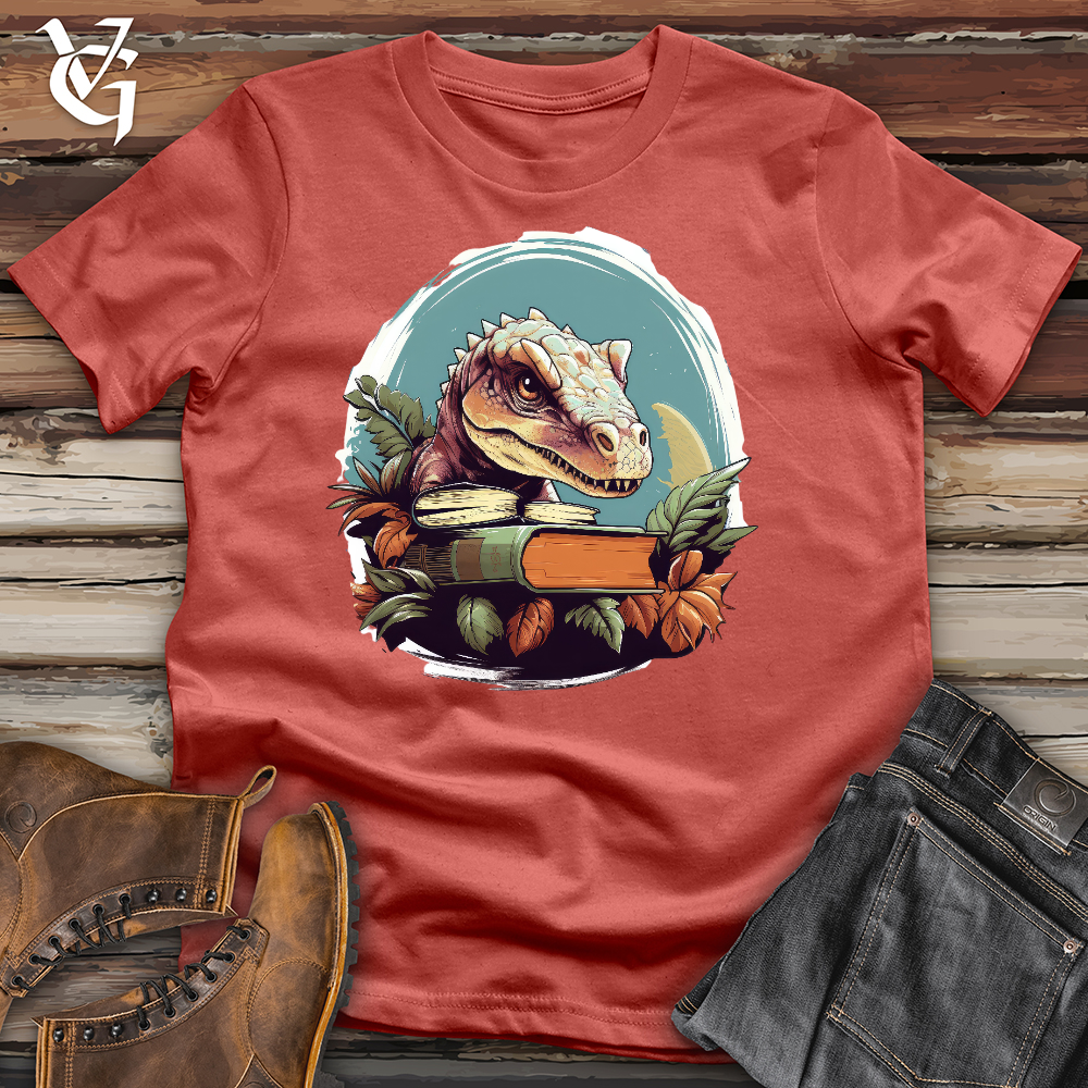 Viking Goods Dino Book Worm Cotton Tee Rust / L