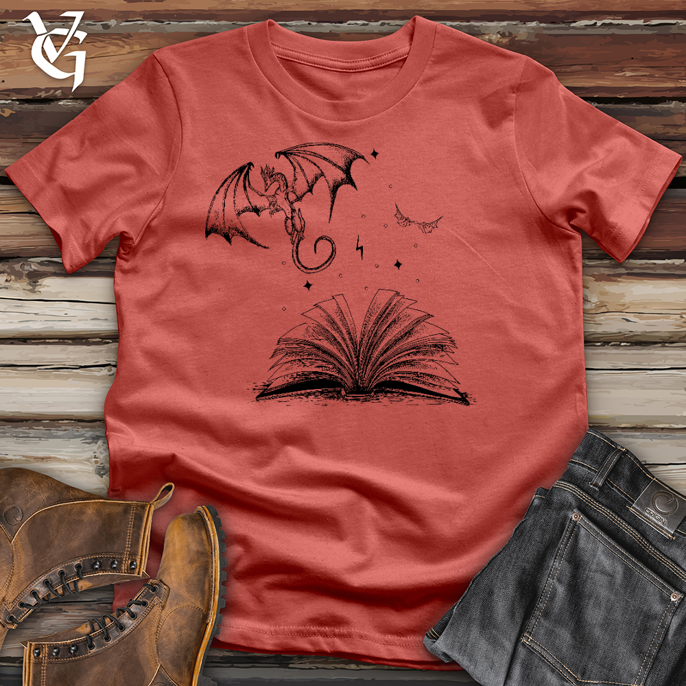 Viking Goods Dragon Book Keeper Cotton Tee Rust / L