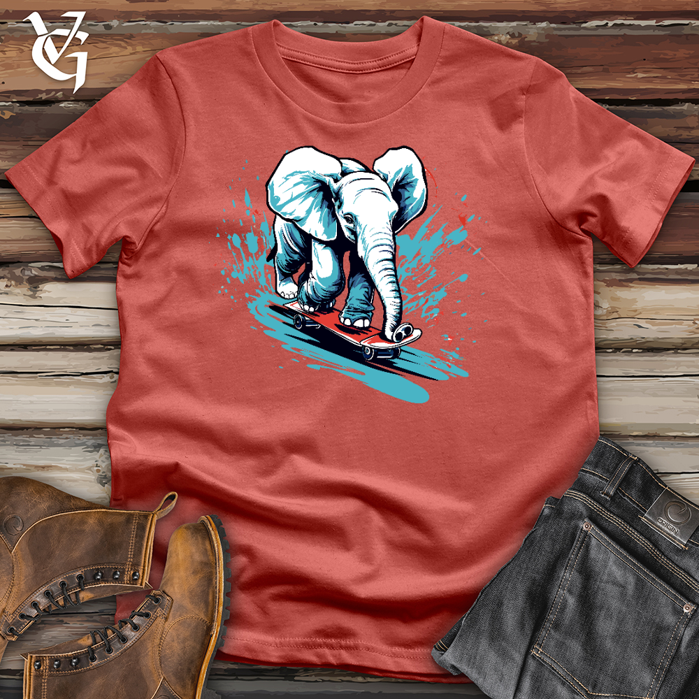 Viking Goods Elephant Skateboarding Cotton Tee Rust / L