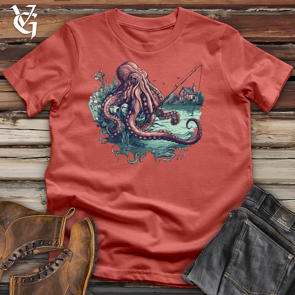 Viking Goods Fishing Octopus Cotton Tee Rust / L