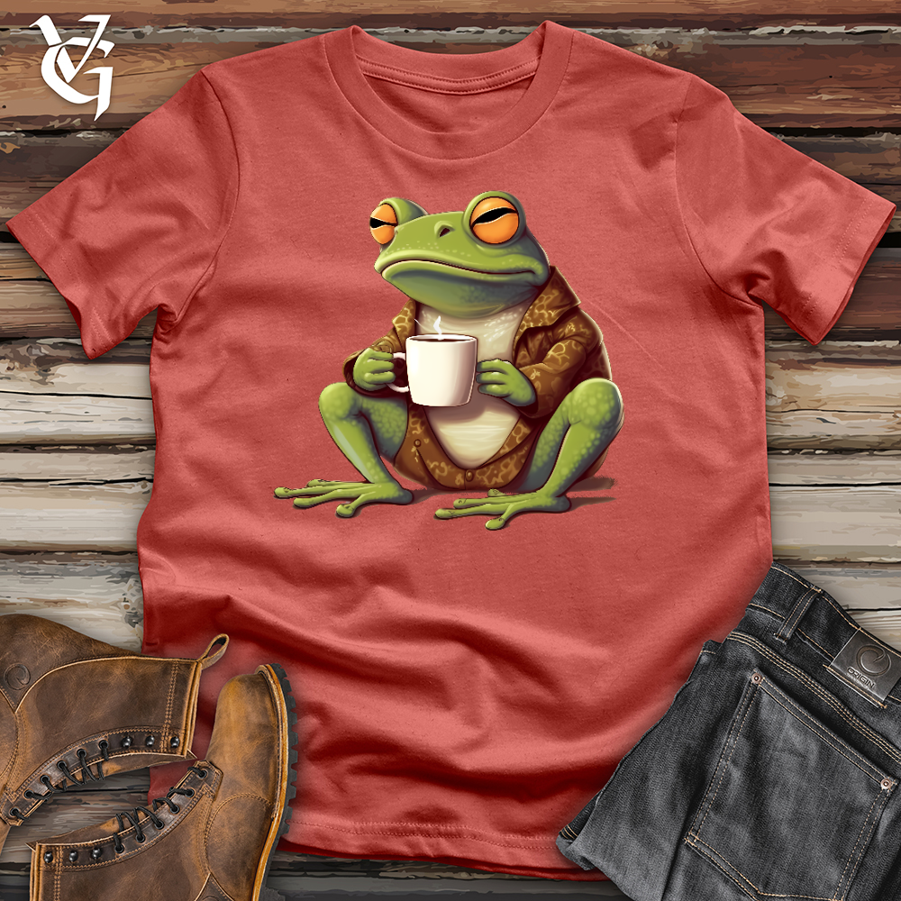 Viking Goods Frog Coffee Addict Cotton Tee Rust / L